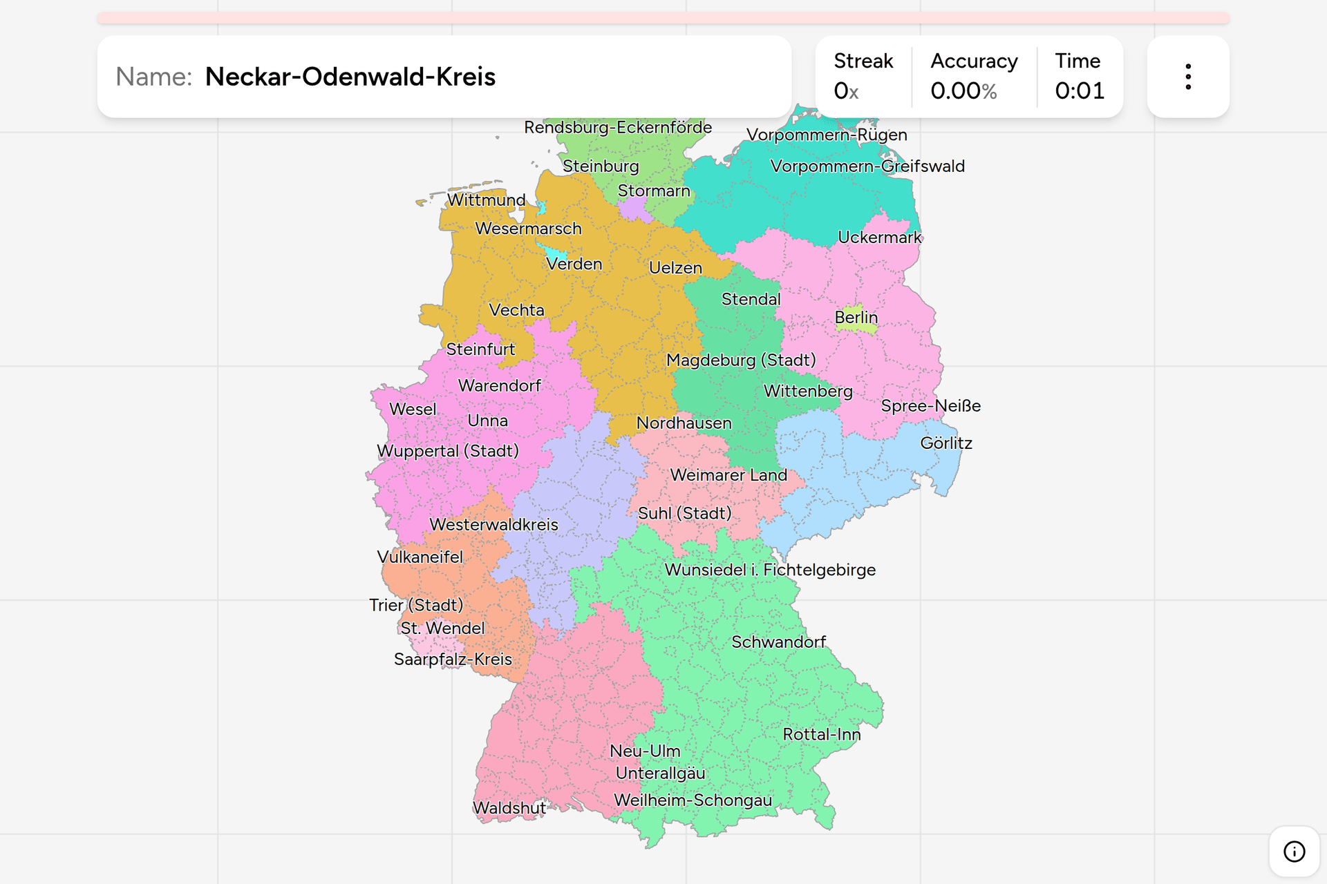 Screenshot of Germany Districts game