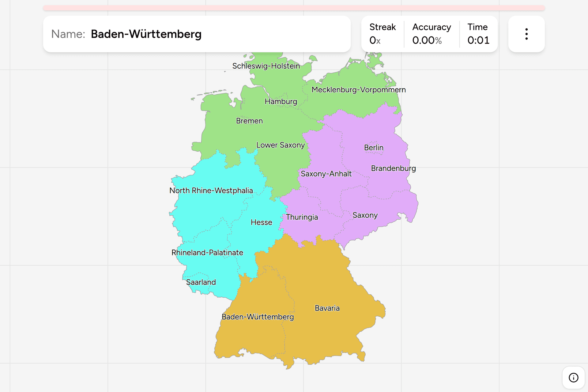 Screenshot of Germany States game