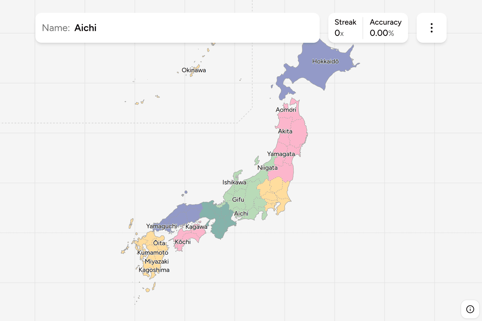 Screenshot of Japan Prefectures
