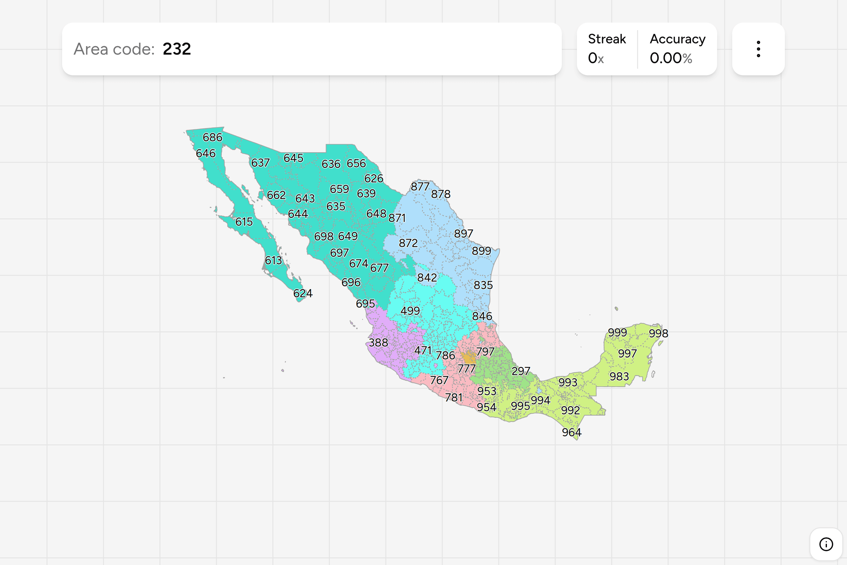 Screenshot of Mexico Dialing Codes