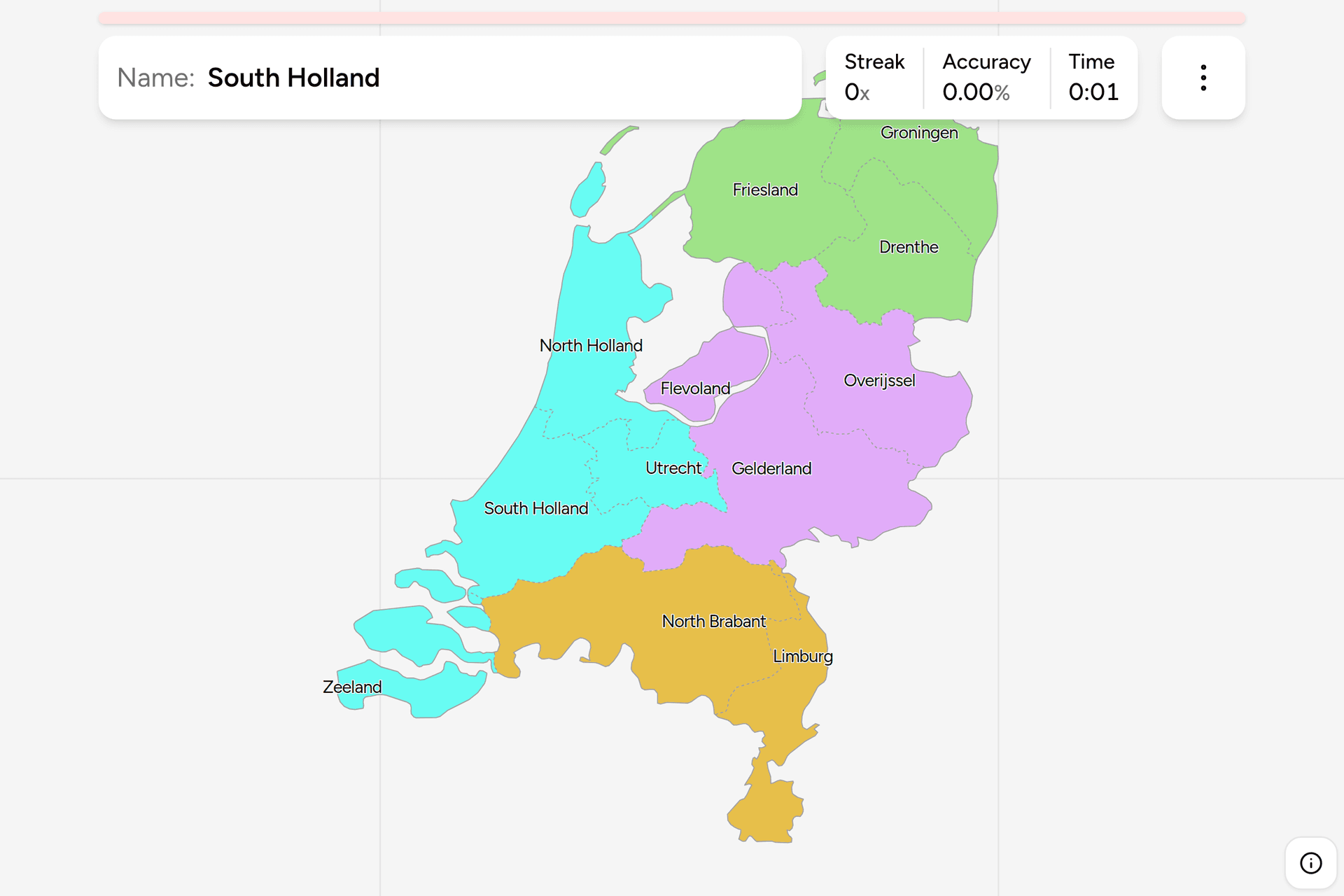 Screenshot of Netherlands Provinces game