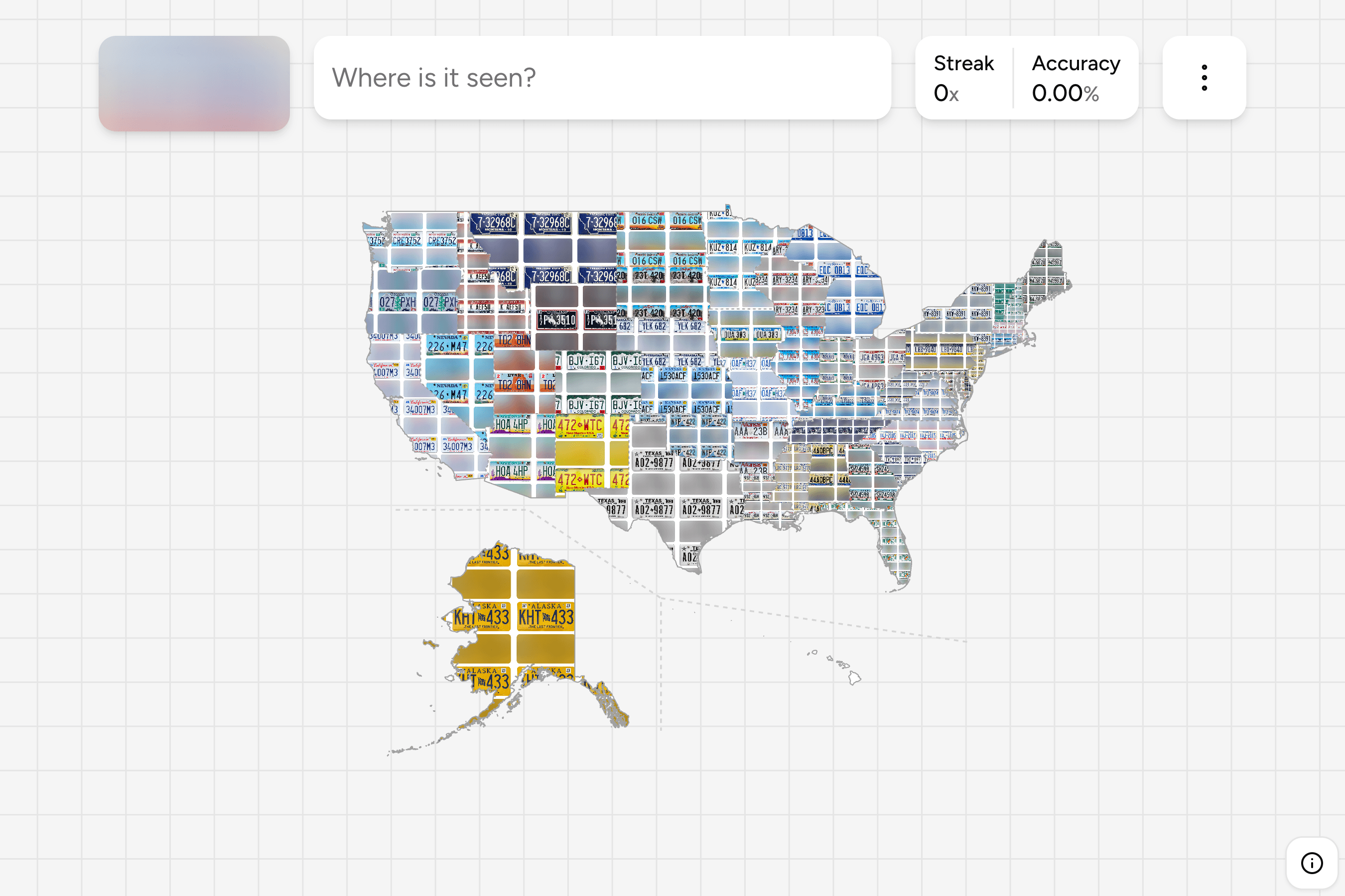 Screenshot of US License Plates